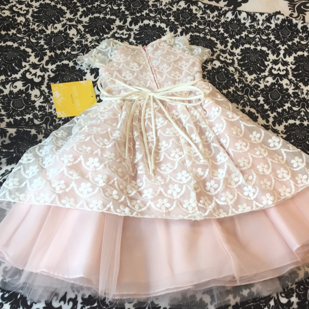 Petite Adele gorgeous lace overlay dress girl 3-4 - Picture 8 of 12